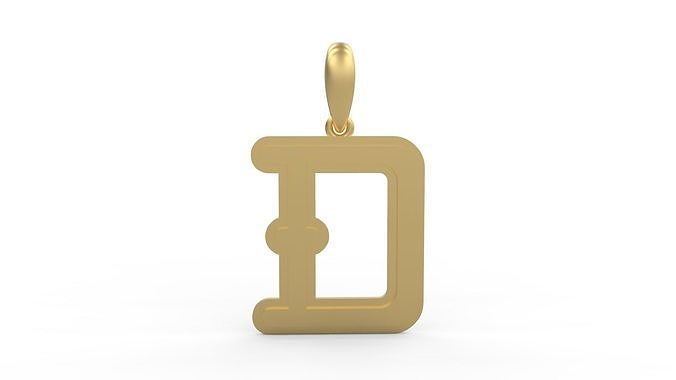 Initial Letters Pendant BatterUp D 3D print model
