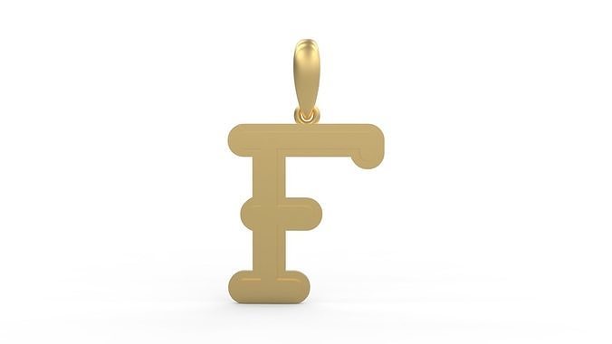 Initial Letters Pendant BatterUp F 3D print model
