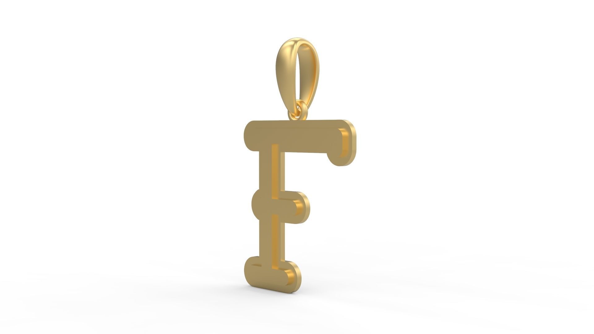 Initial Letters Pendant BatterUp F 3D print model_1