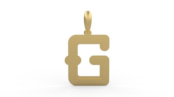 Initial Letters Pendant BatterUp G 3D print model