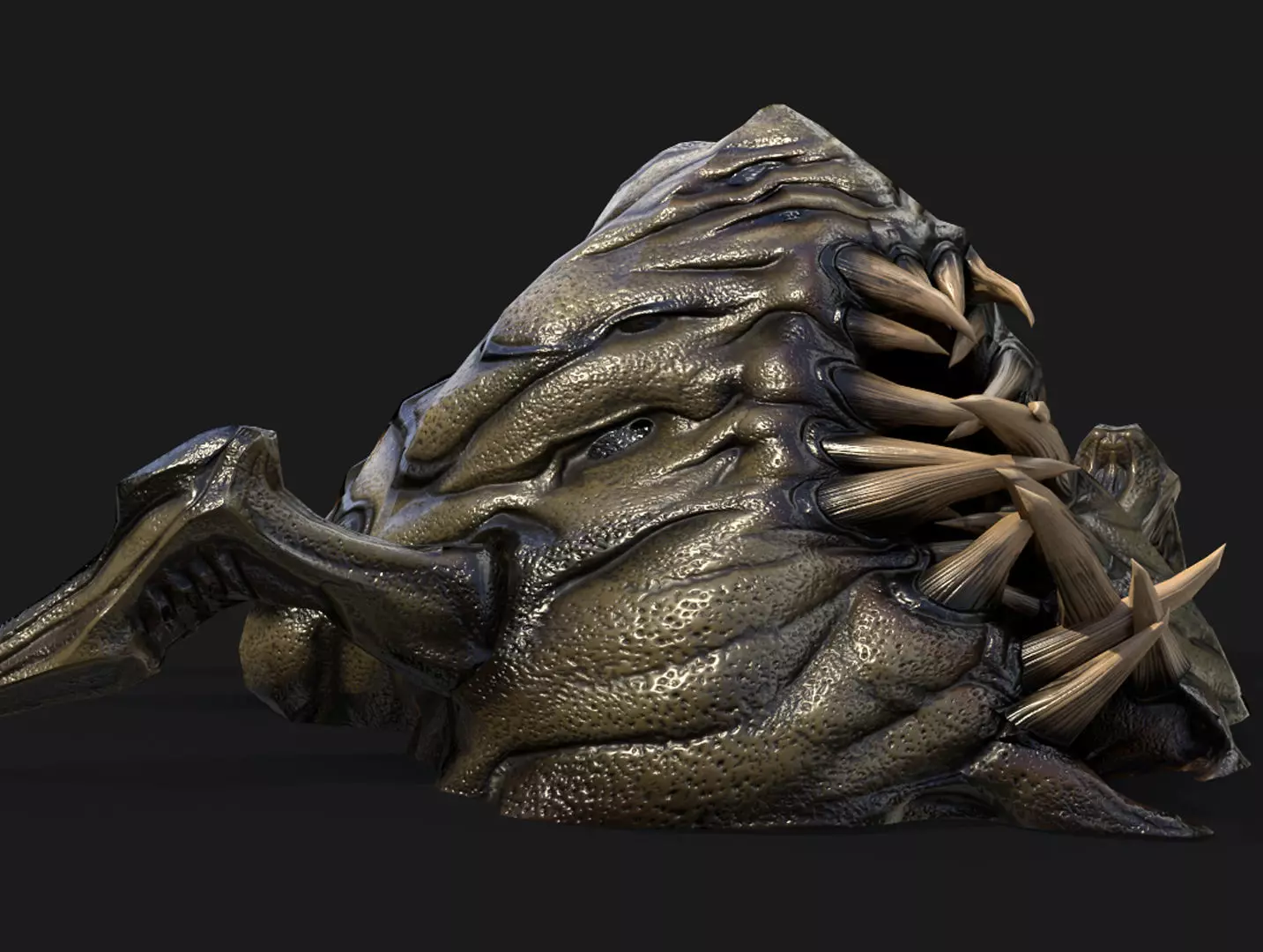 Static Mounth Monster Low-poly 3D model_0