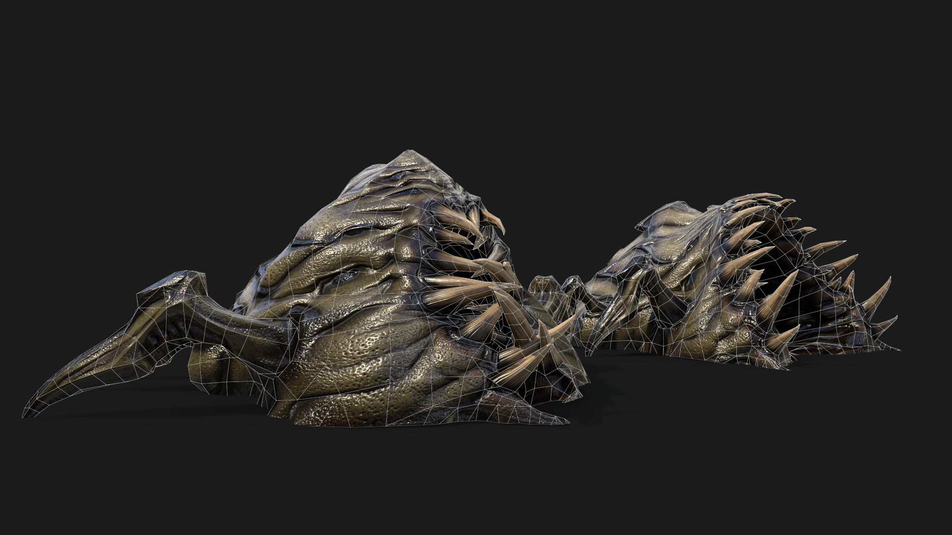 Static Mounth Monster Low-poly 3D model_6