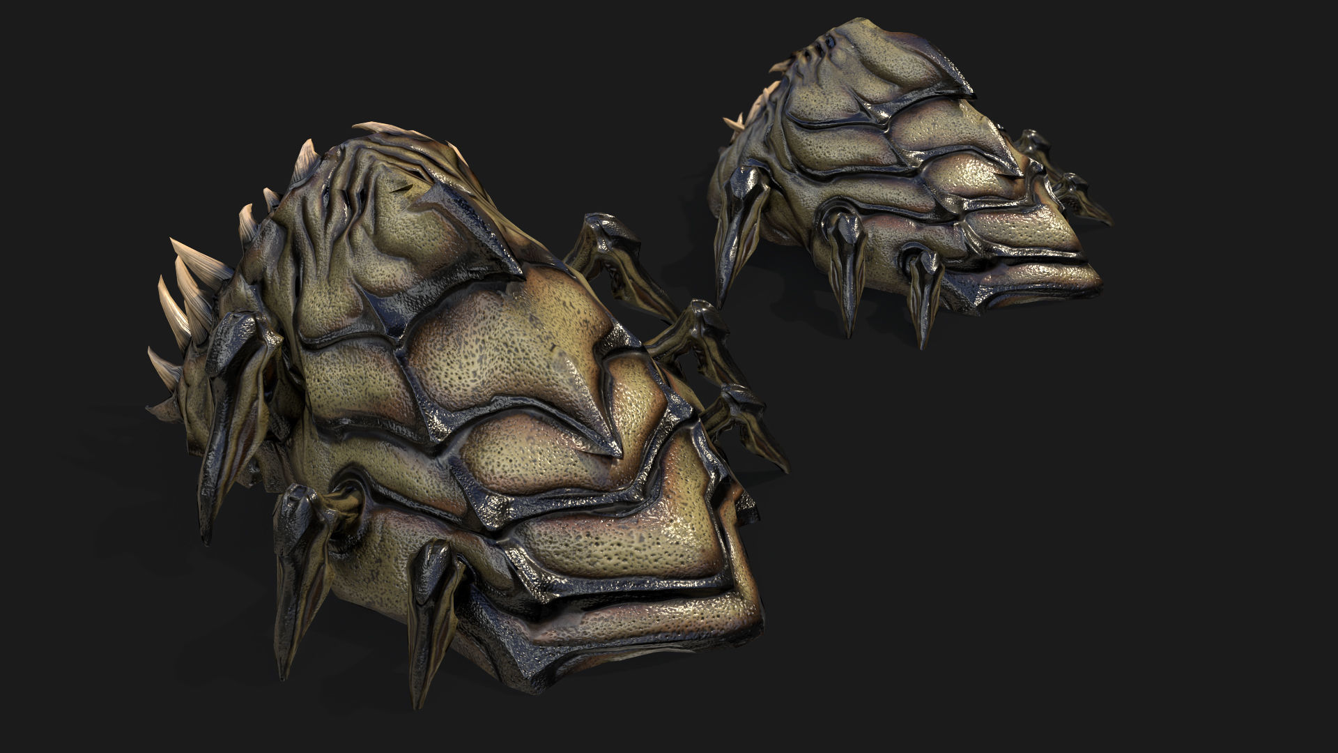 Static Mounth Monster Low-poly 3D model_4
