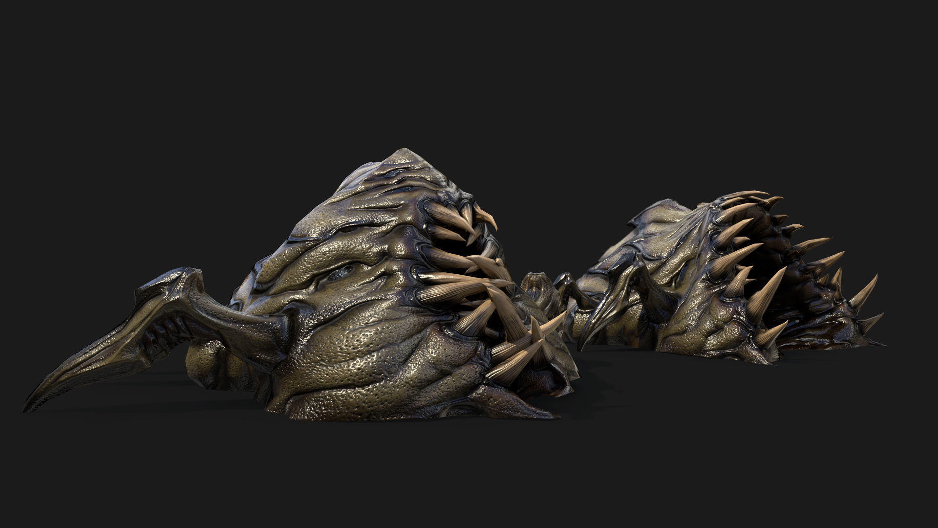 Static Mounth Monster Low-poly 3D model_2