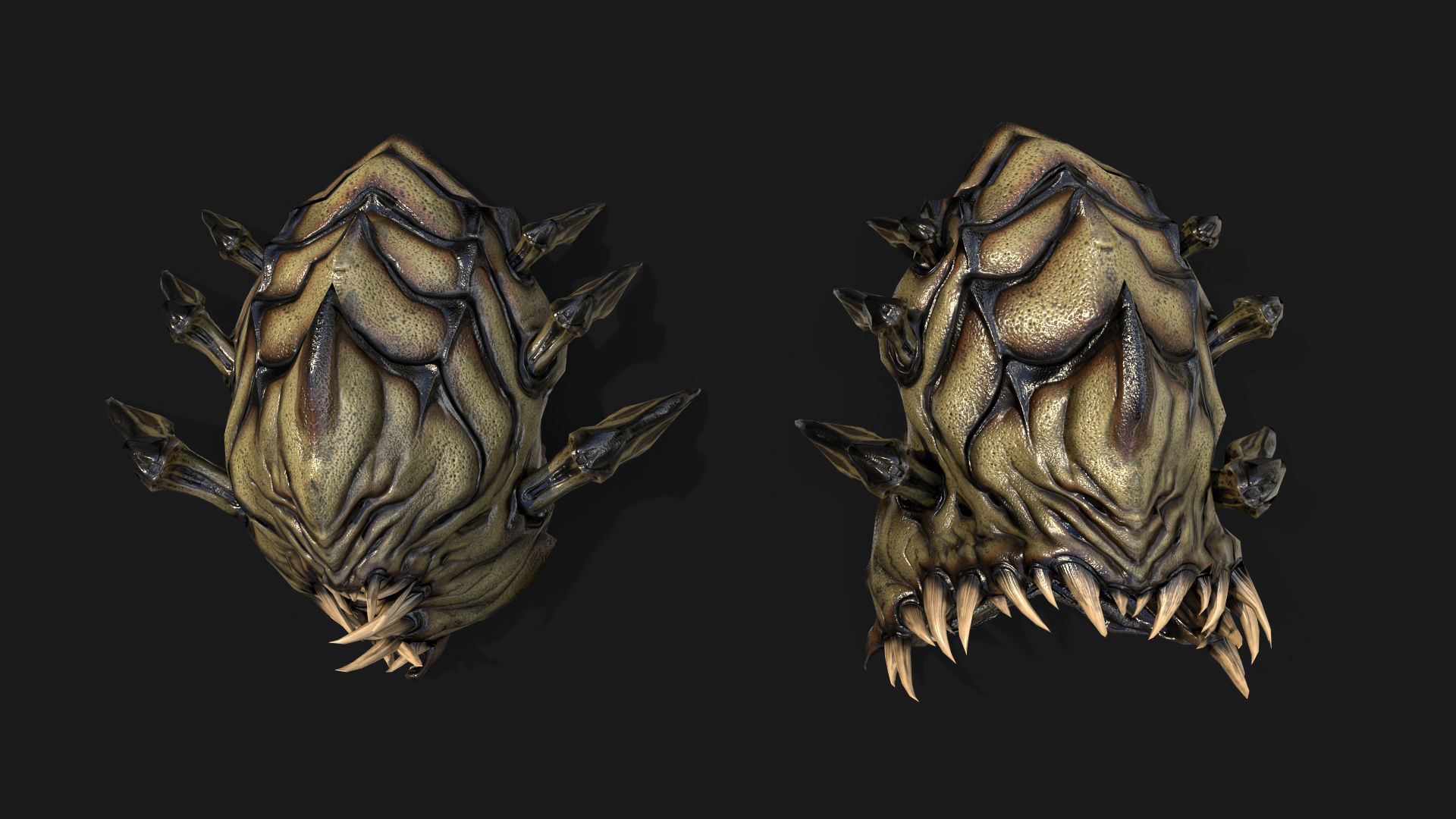 Static Mounth Monster Low-poly 3D model_5