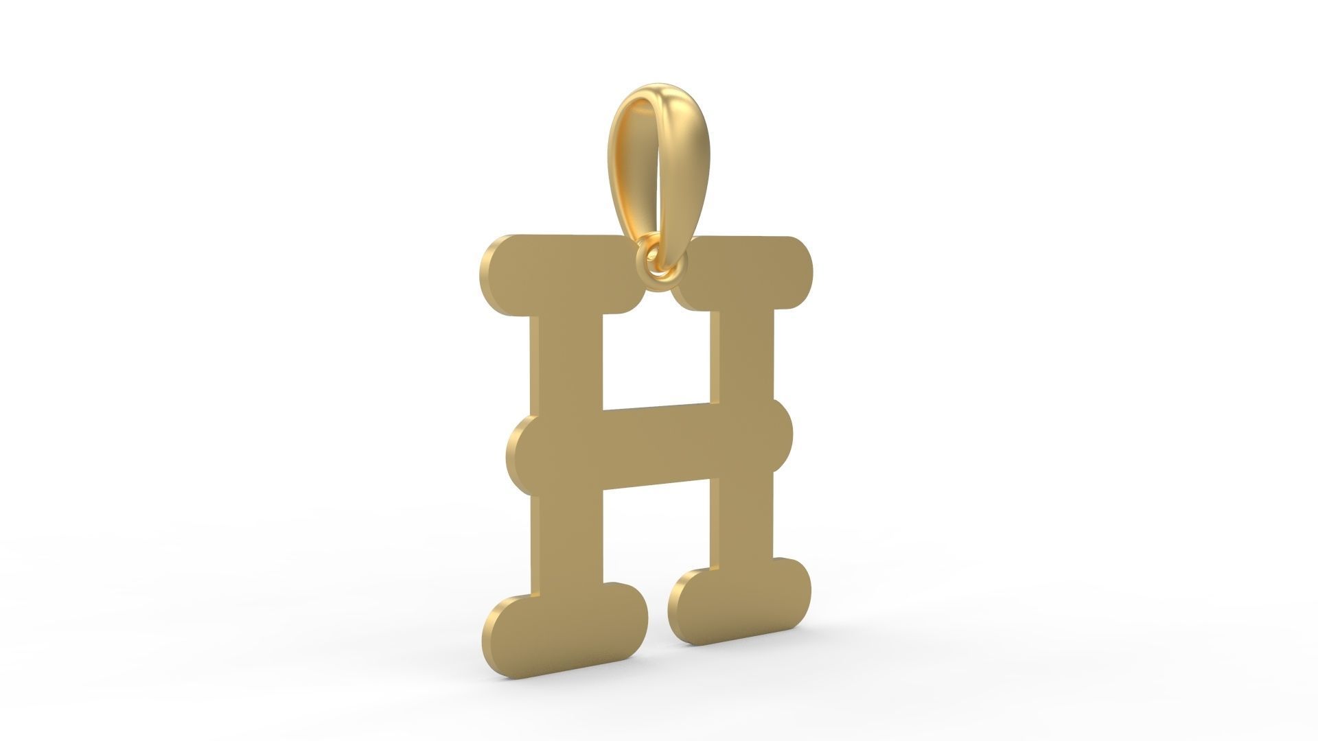 Initial Letters Pendant BatterUp H 3D print model_3