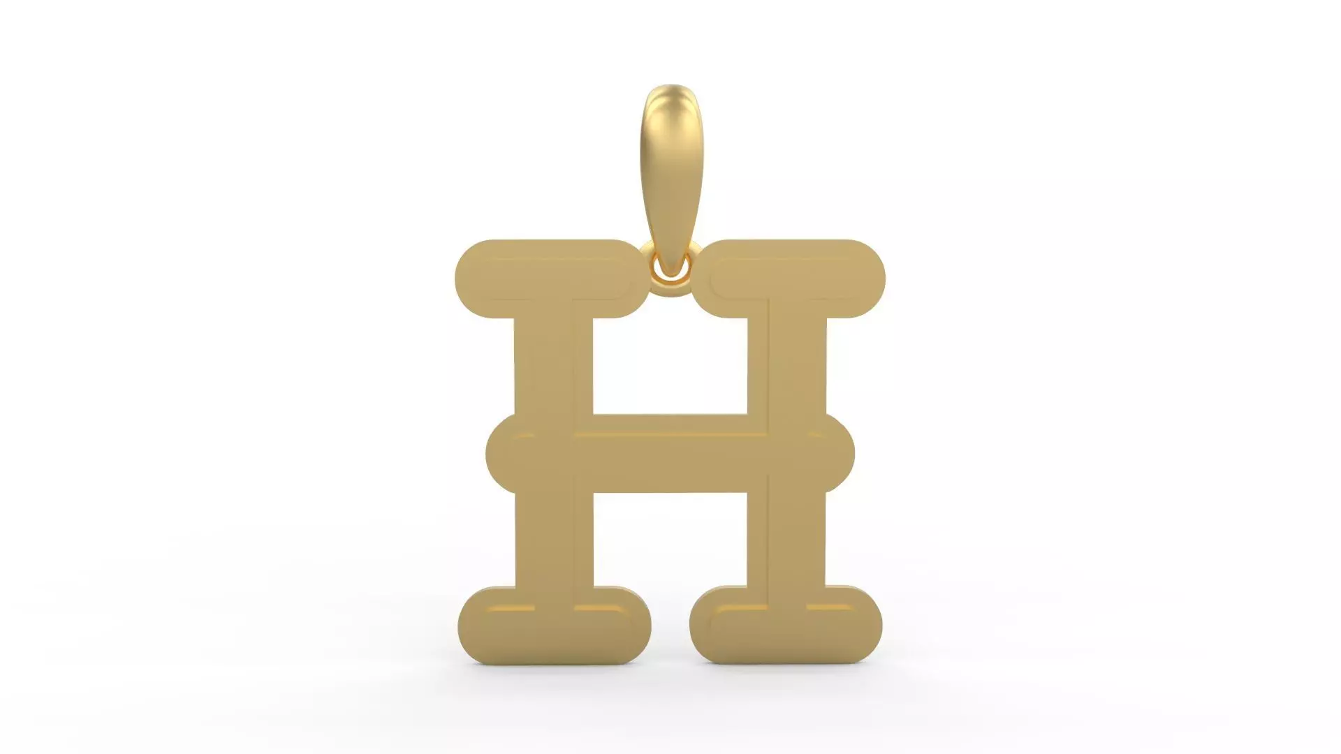 Initial Letters Pendant BatterUp H 3D print model_0