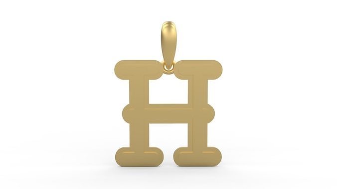 Initial Letters Pendant BatterUp H 3D print model