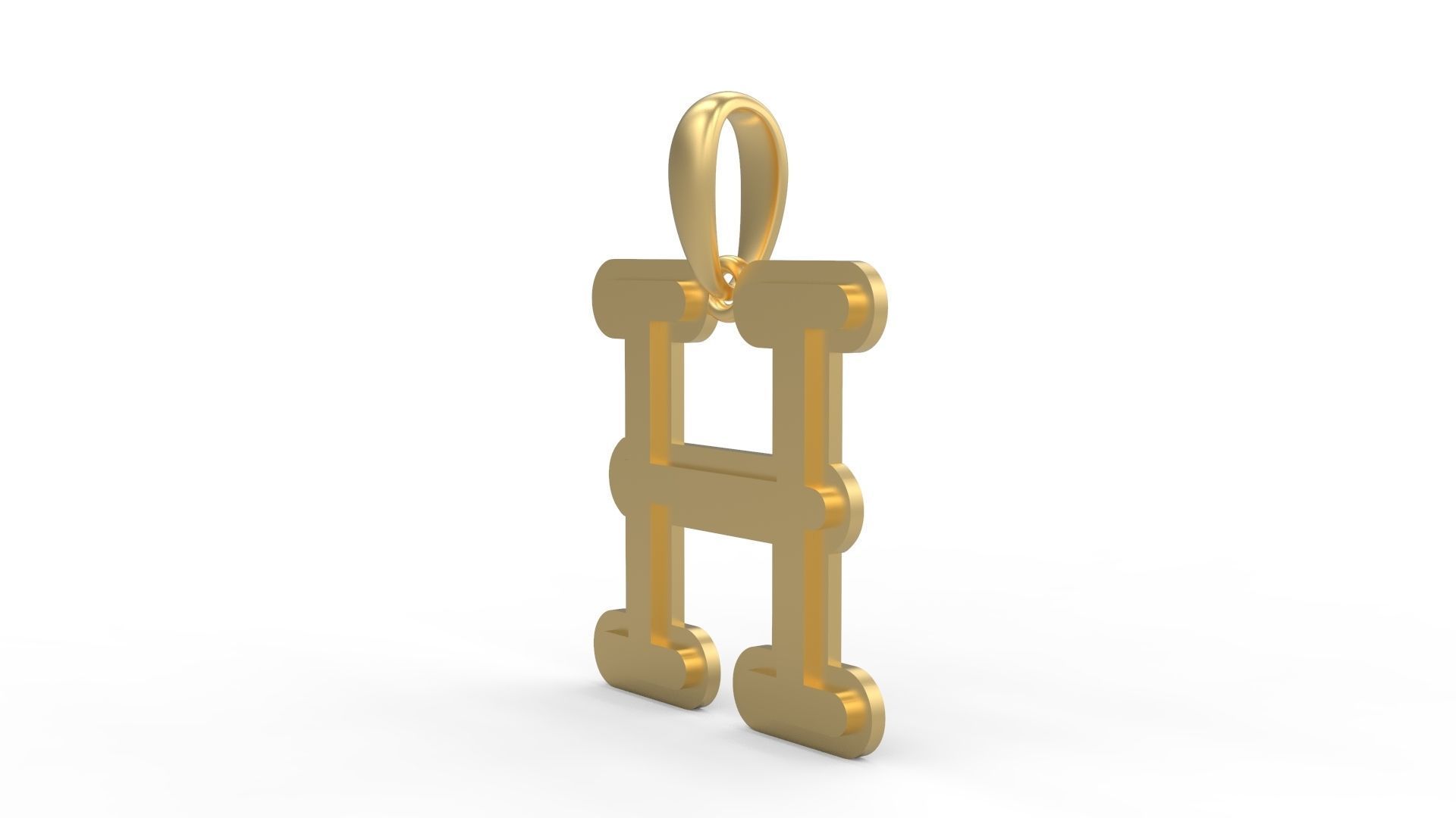 Initial Letters Pendant BatterUp H 3D print model_1