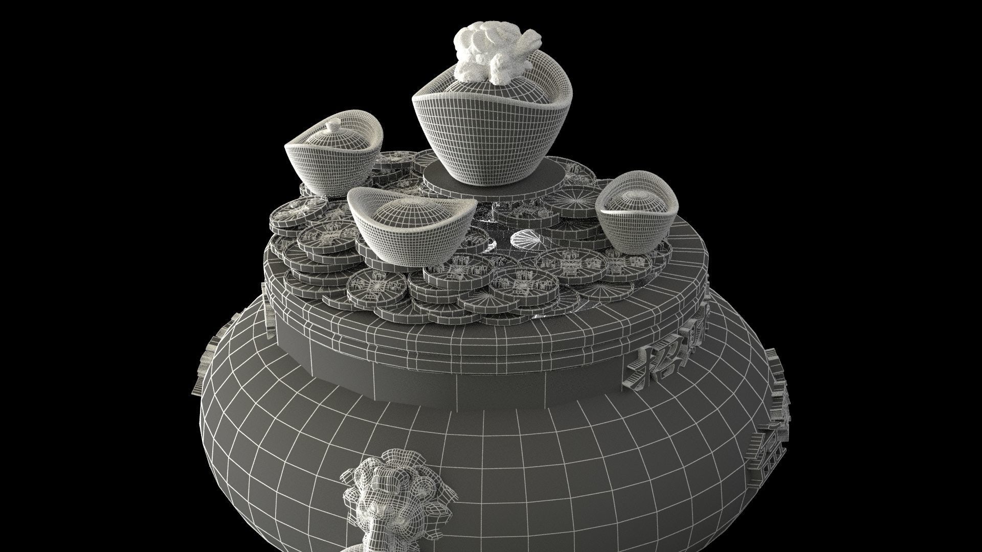 Chinese treasure bowel  3D model_7
