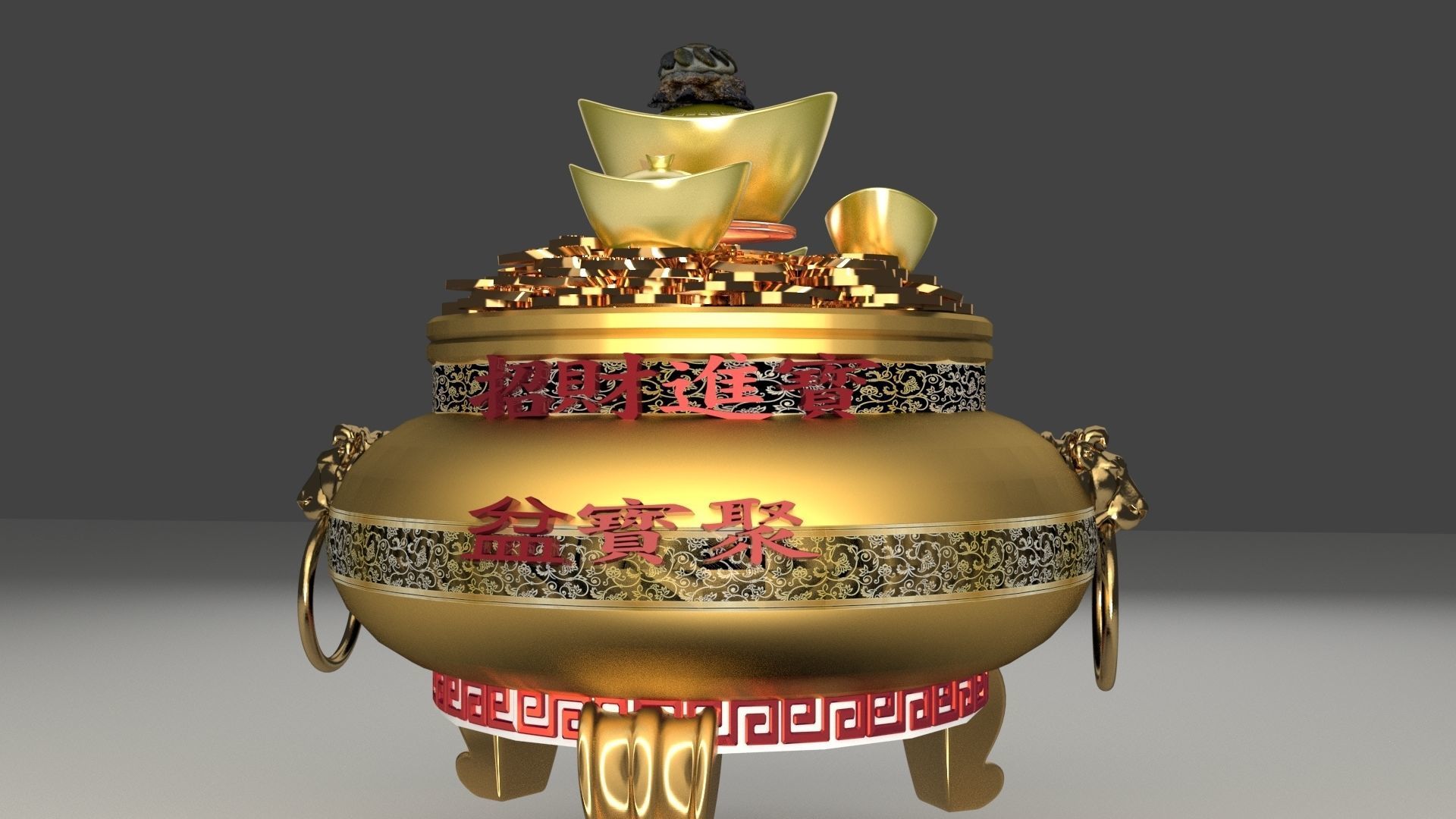 Chinese treasure bowel  3D model_5