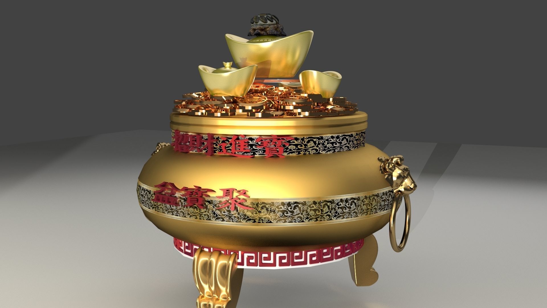 Chinese treasure bowel  3D model_3