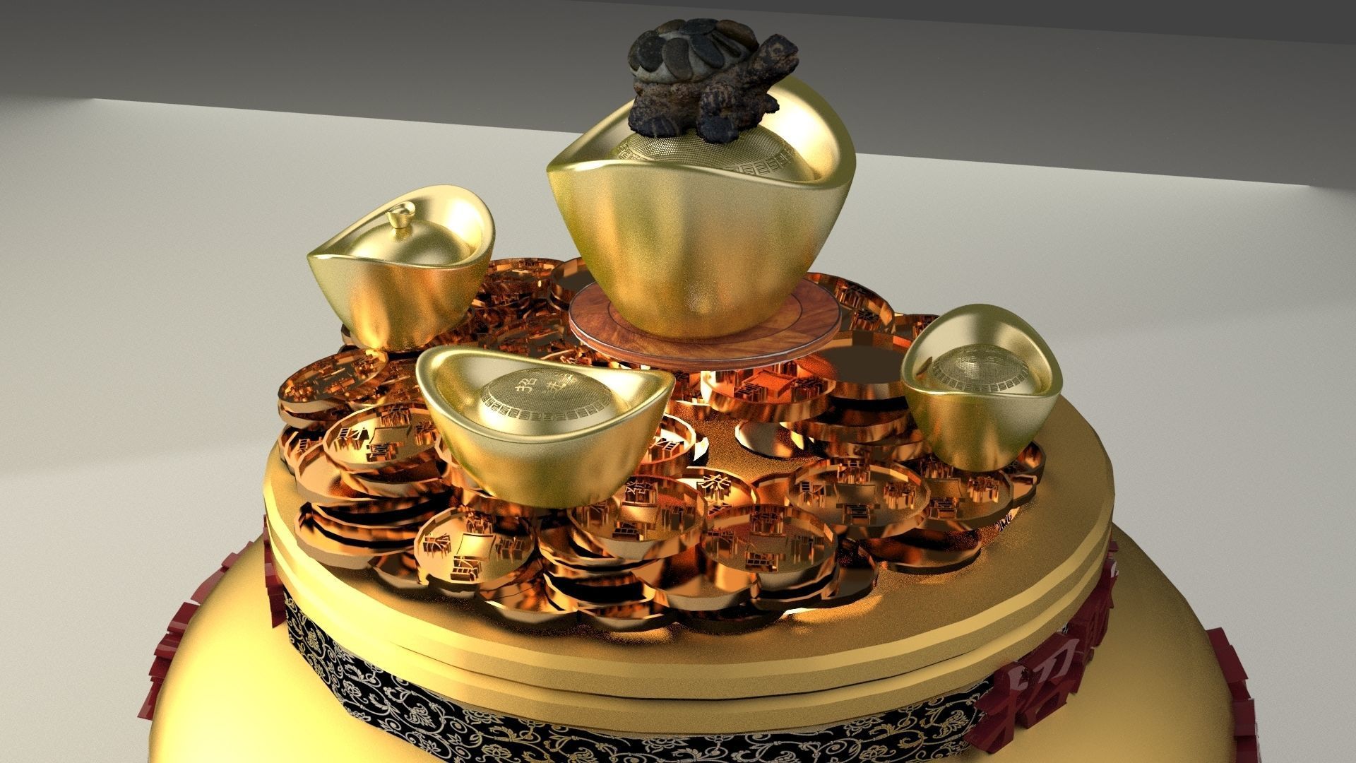 Chinese treasure bowel  3D model_2