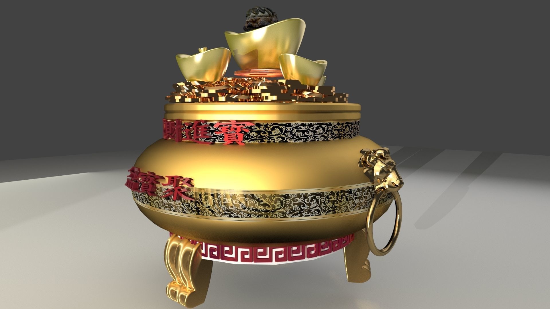 Chinese treasure bowel  3D model_4