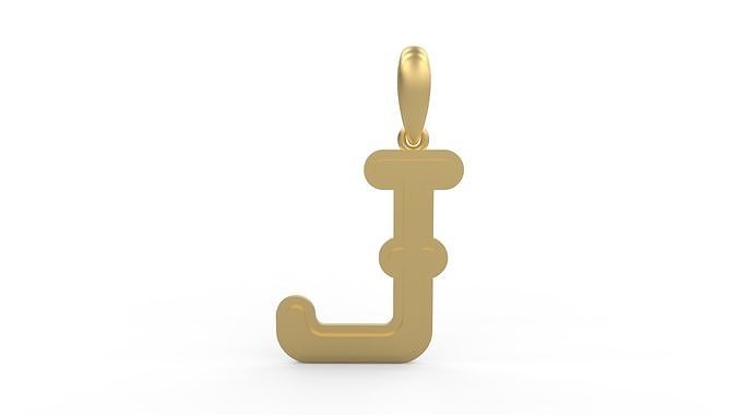Initial Letters Pendant BatterUp J 3D print model