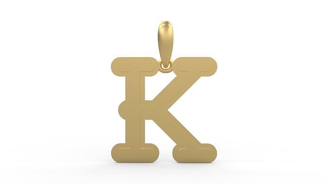 Initial Letters Pendant BatterUp K 3D print model