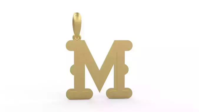 Initial Letters Pendant BatterUp M 3D print model