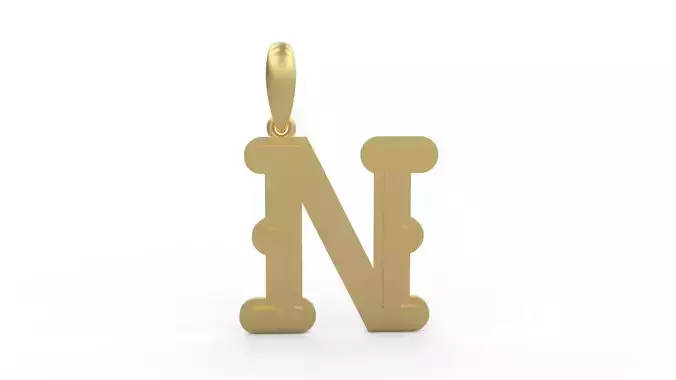 Initial Letters Pendant BatterUp N 3D print model
