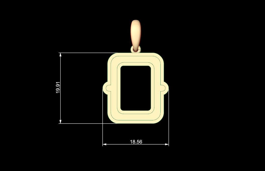 Initial Letters Pendant BatterUp O 3D print model_4