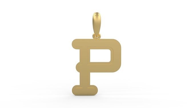 Initial Letters Pendant BatterUp P 3D print model