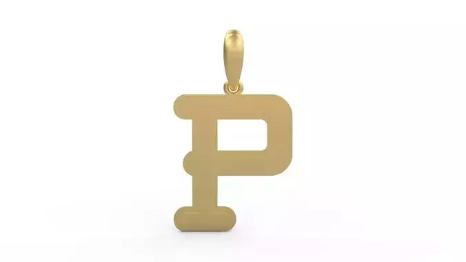 Initial Letters Pendant BatterUp P 3D print model