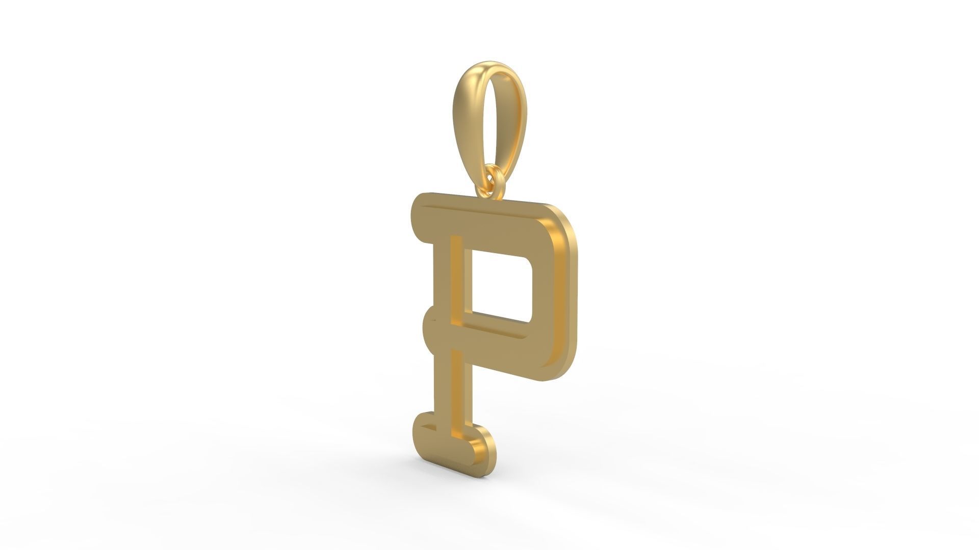 Initial Letters Pendant BatterUp P 3D print model_1