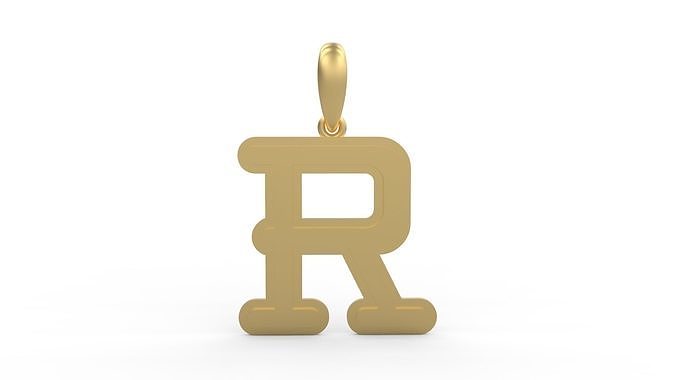 Initial Letters Pendant BatterUp R 3D print model