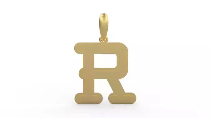 Initial Letters Pendant BatterUp R 3D print model