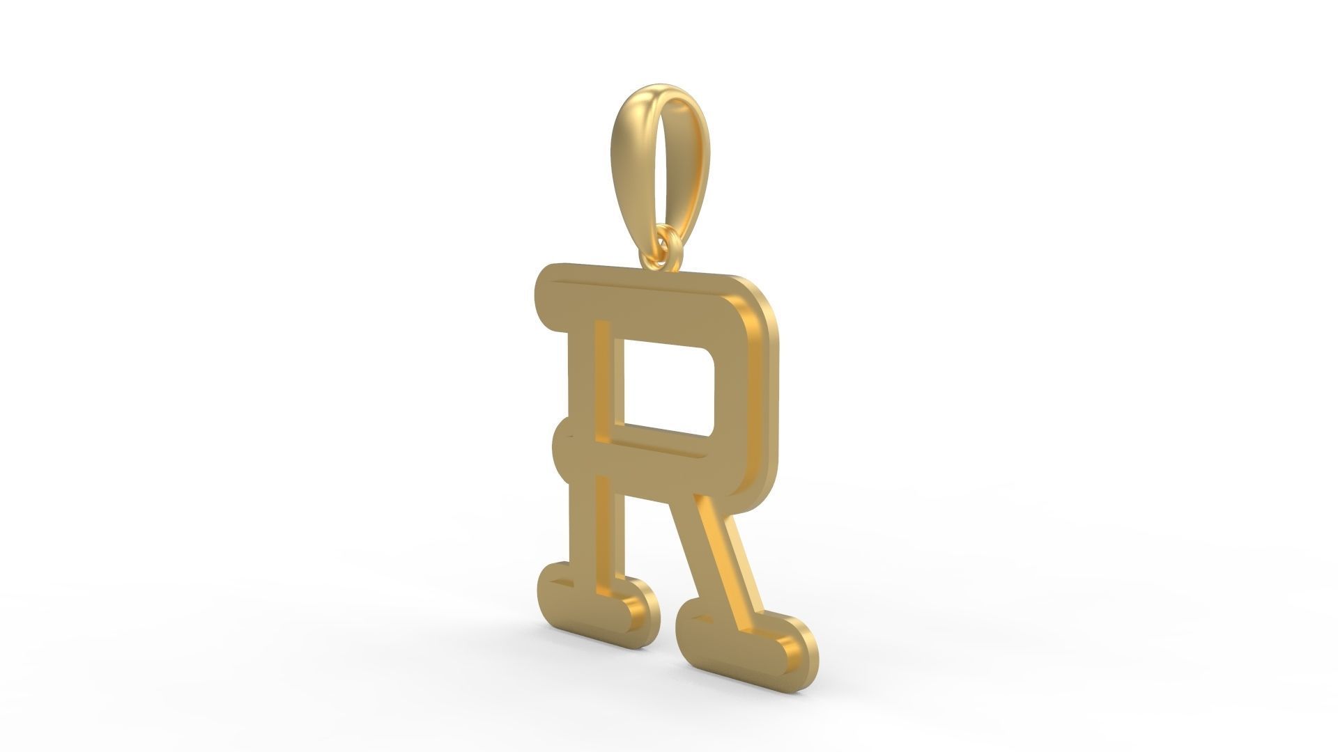 Initial Letters Pendant BatterUp R 3D print model_1