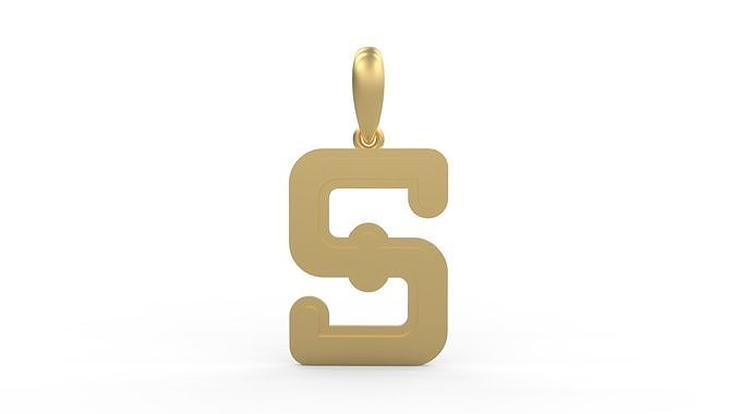 Initial Letters Pendant BatterUp S 3D print model