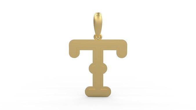 Initial Letters Pendant BatterUp T 3D print model
