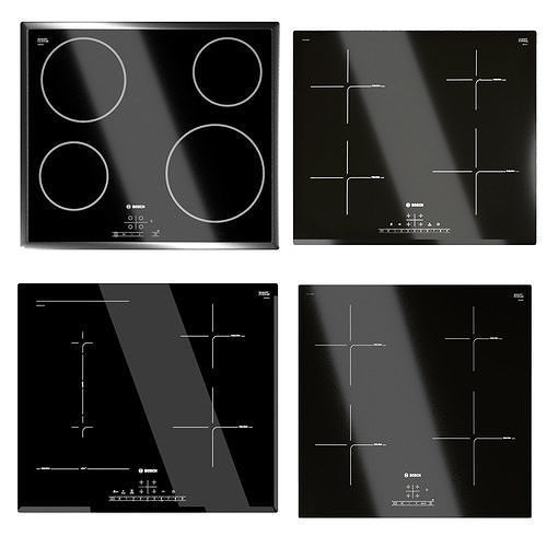 set of hobs Bosch Low-poly 3D model