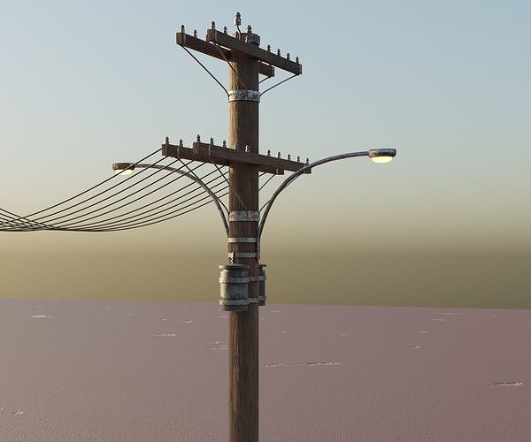Electric Poles Low poly game ready Low-poly 3D model