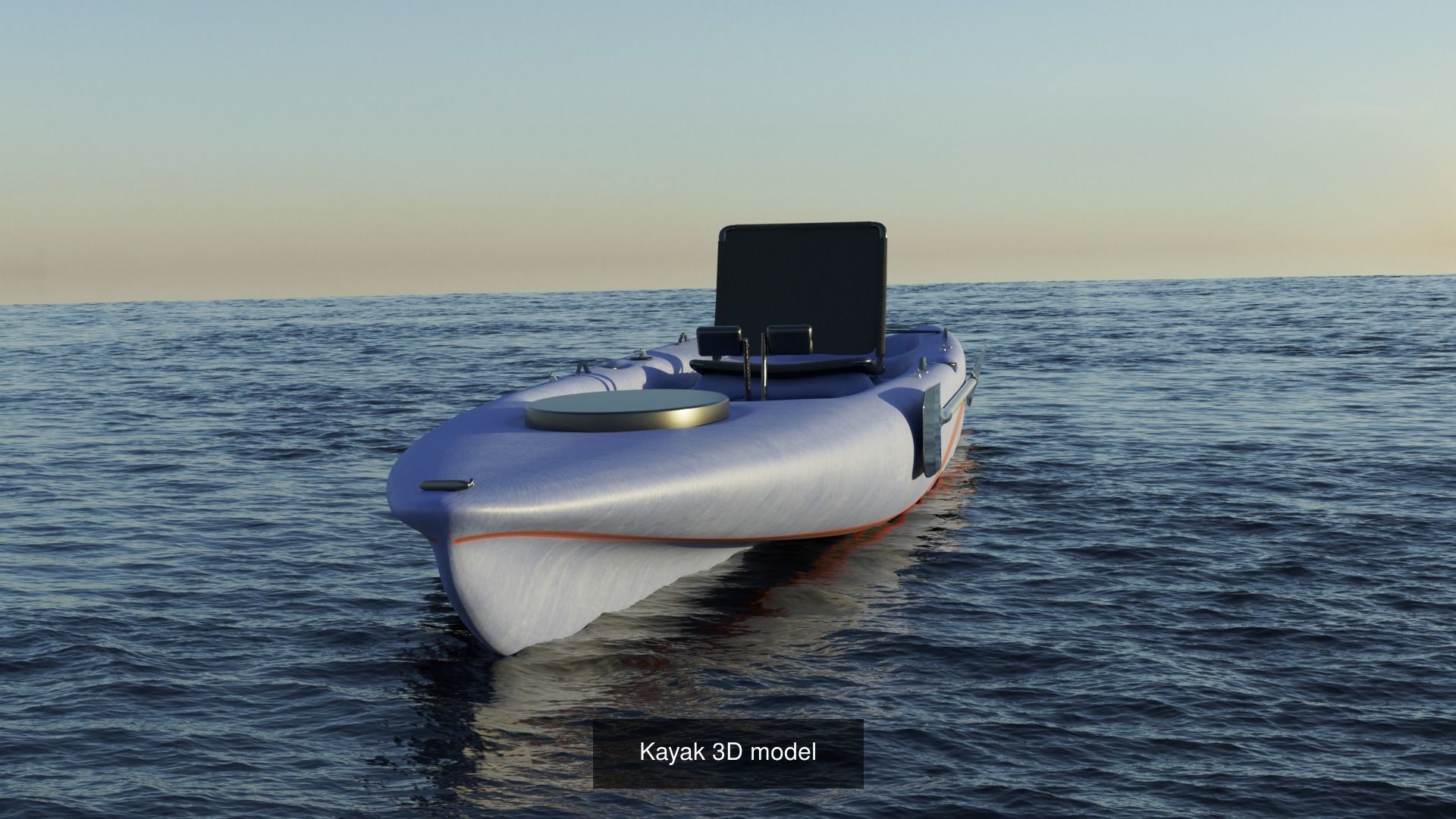 Kayak 3D model two kayaks floating in ocean 3D Model Collection_1