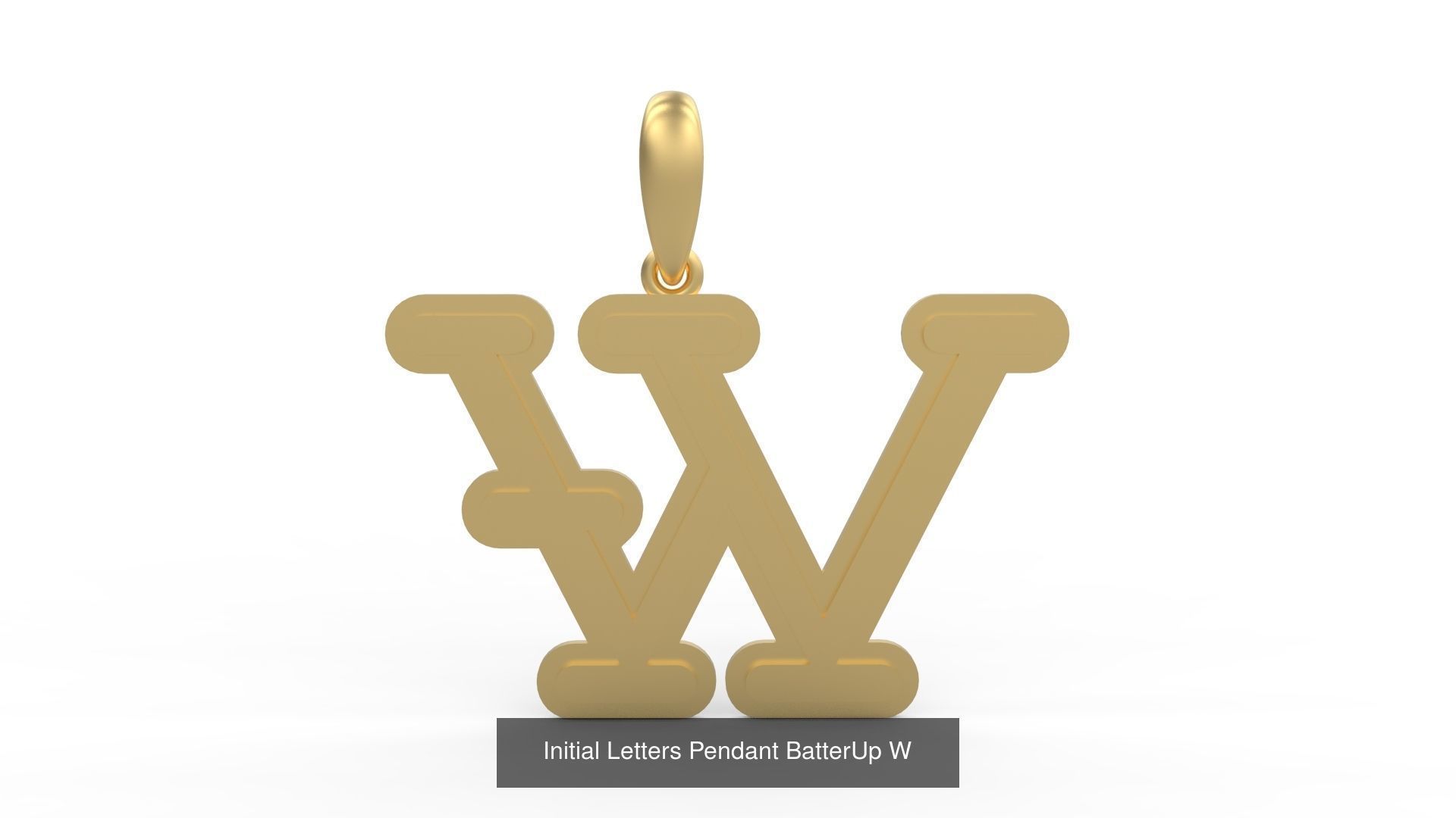 Initial Letters Pendant Alphabets BatterUp 3D Model Collection_25