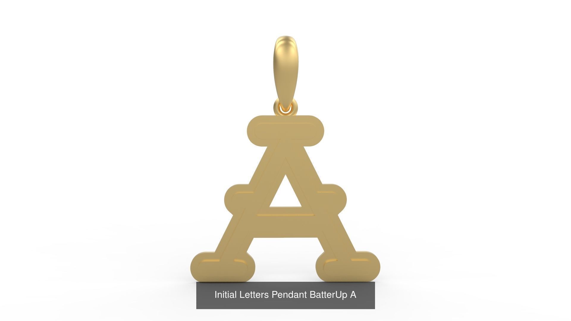 Initial Letters Pendant Alphabets BatterUp 3D Model Collection_3