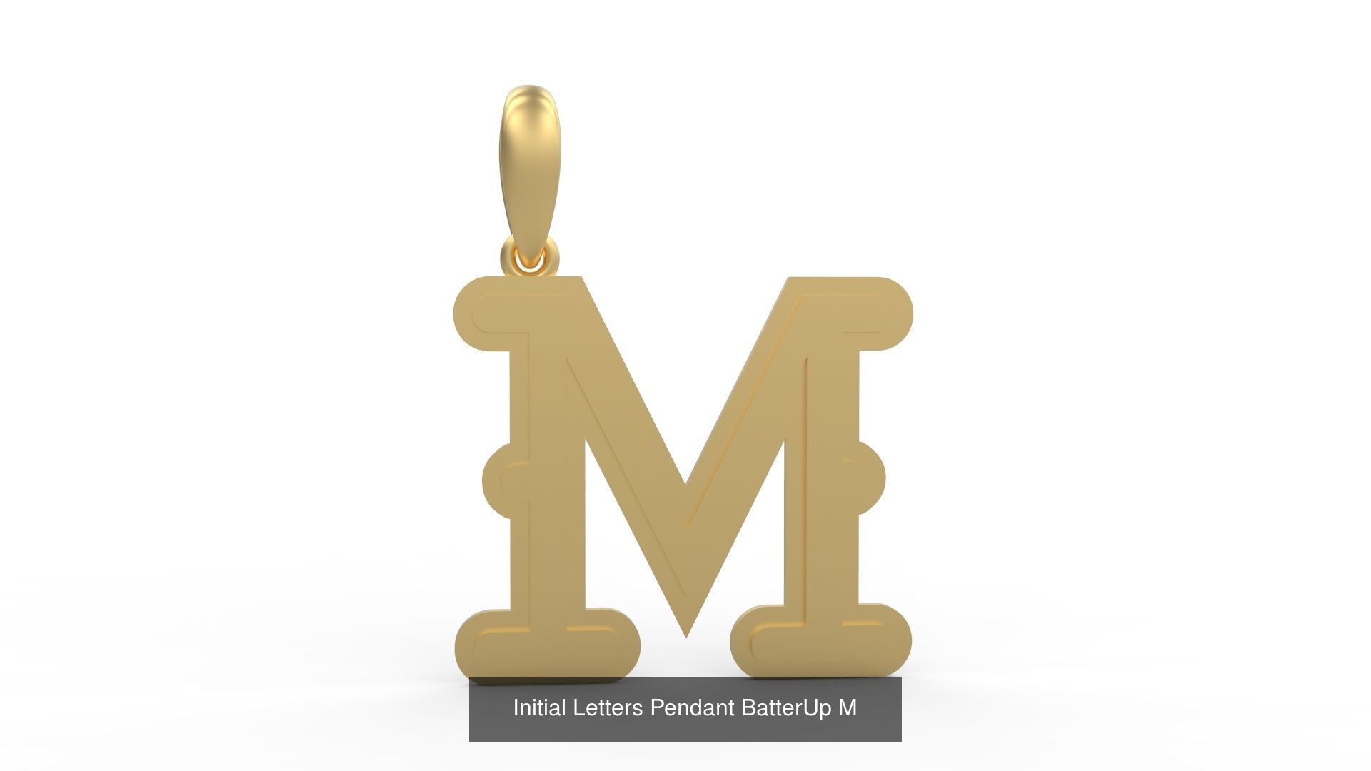 Initial Letters Pendant Alphabets BatterUp 3D Model Collection_15
