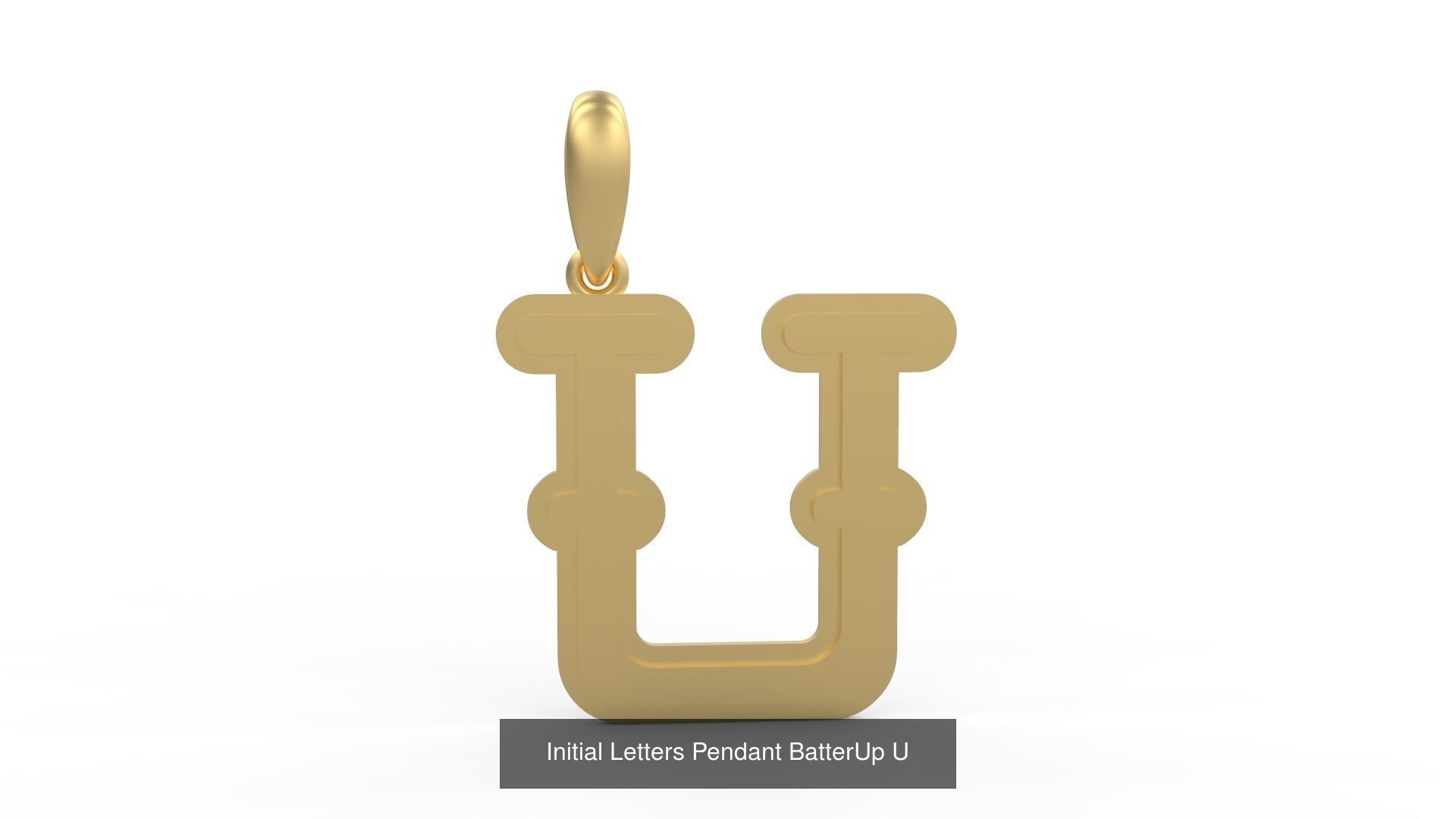 Initial Letters Pendant Alphabets BatterUp 3D Model Collection_23