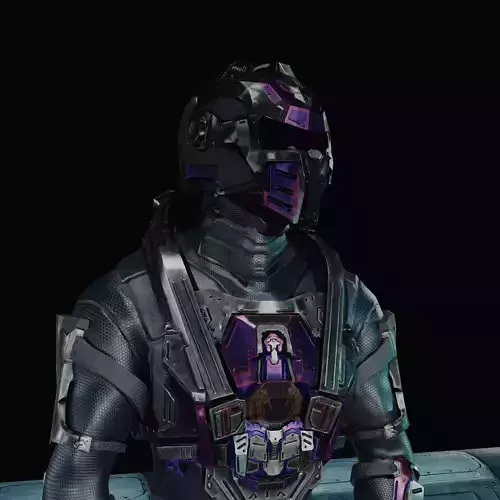 ALIEN with armor Low-poly 3D model