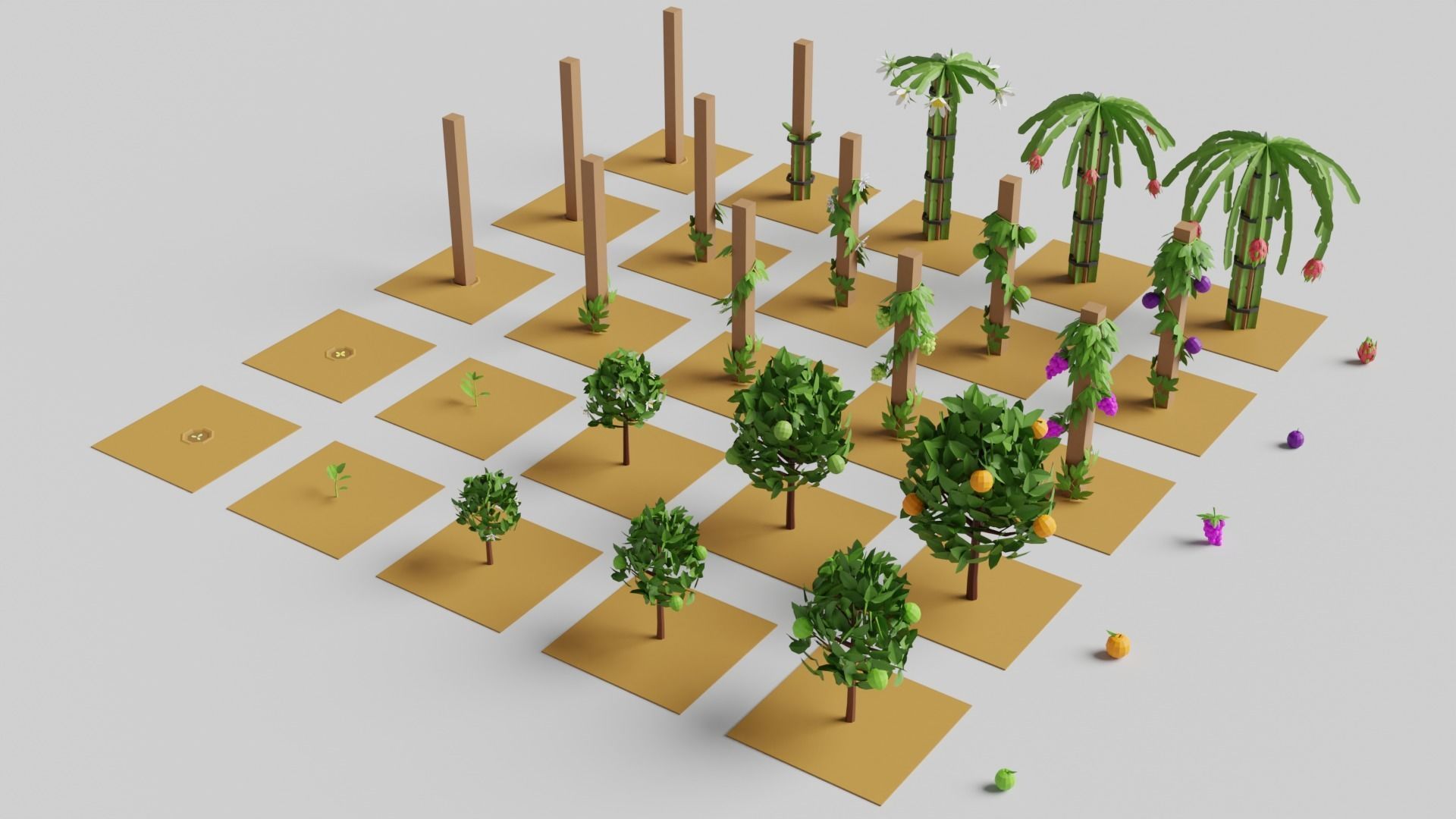 Fruit Farm Pack Low-poly 3D model_7