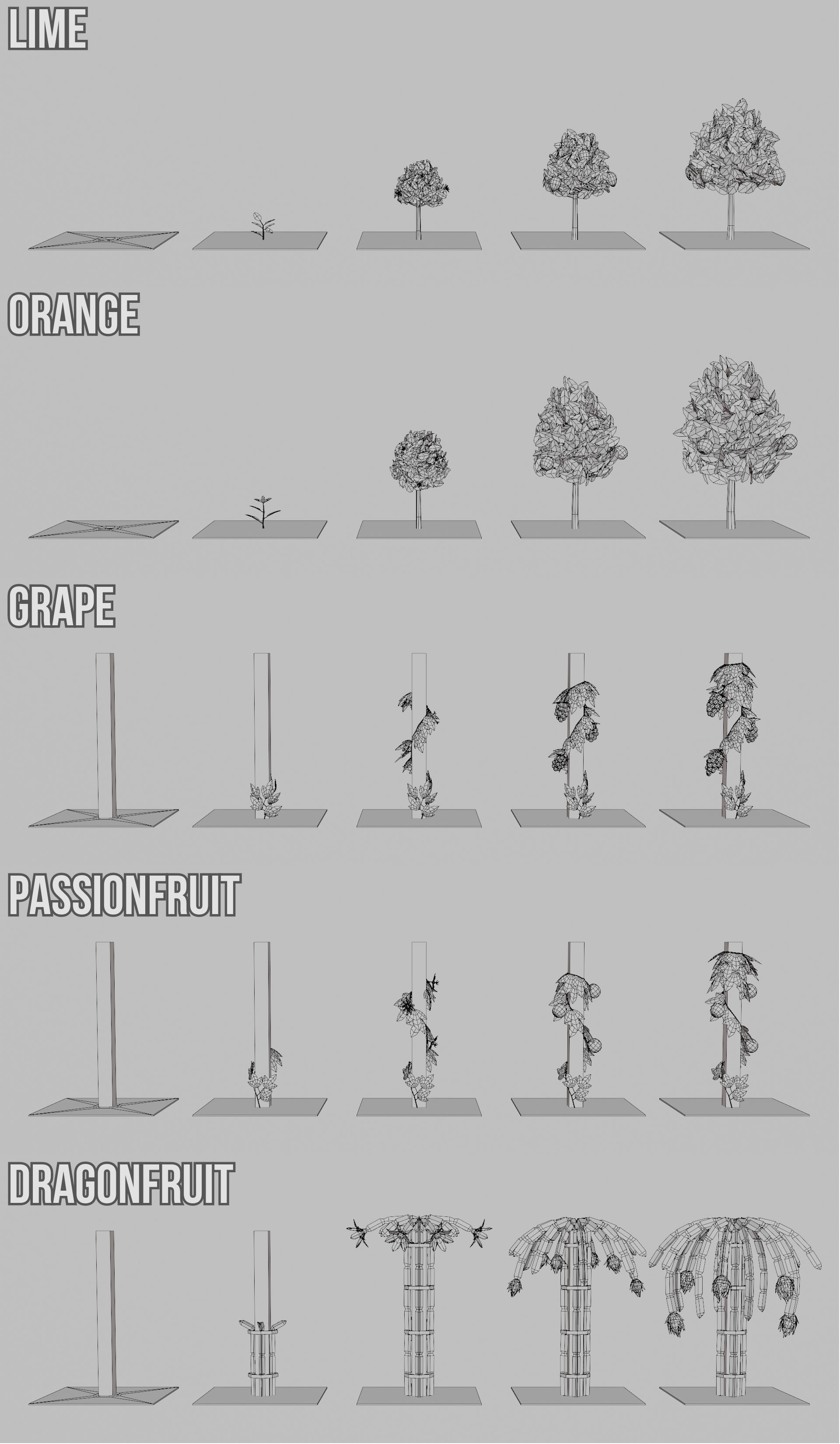 Fruit Farm Pack Low-poly 3D model_10