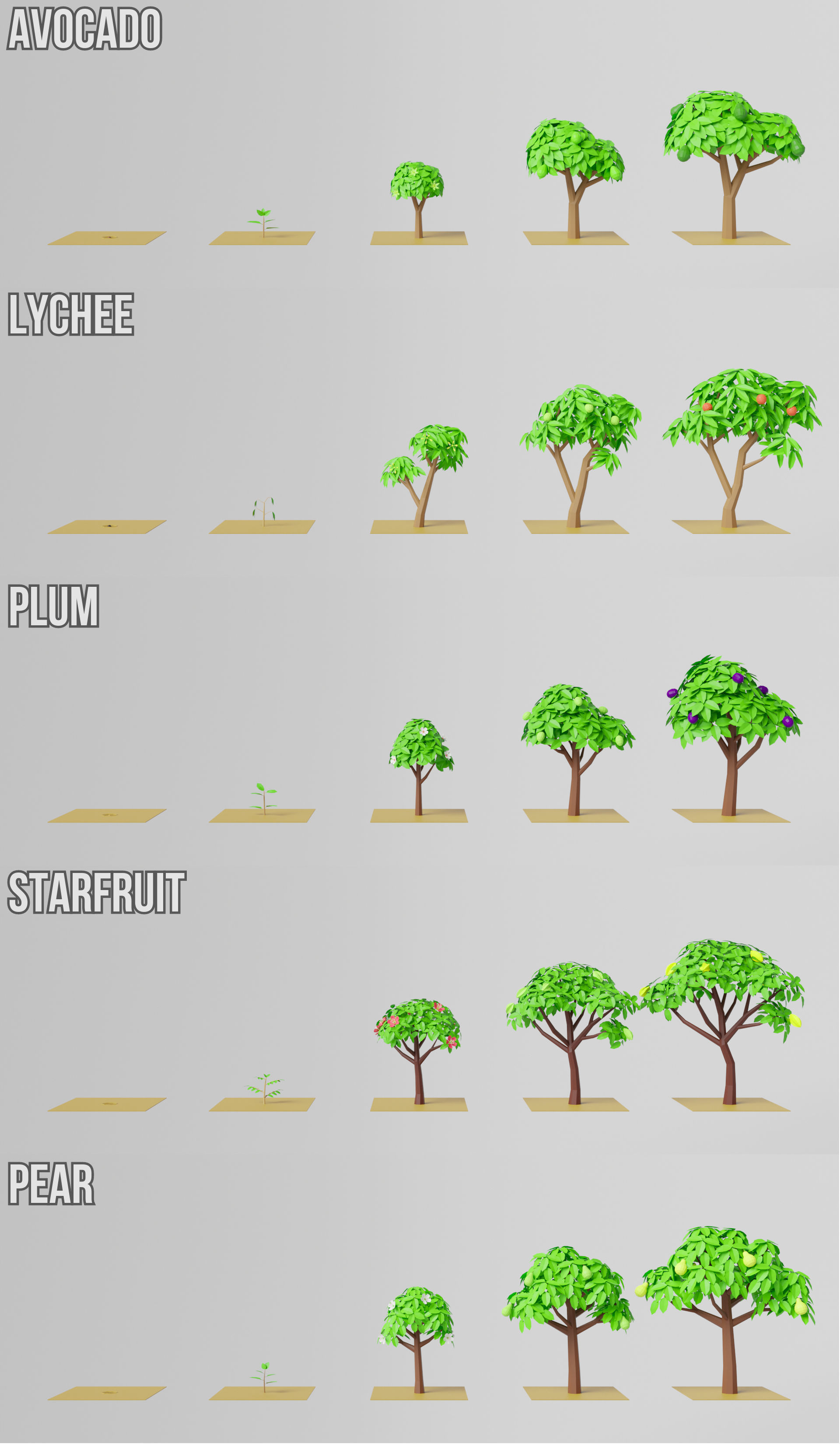 Fruit Farm Pack Low-poly 3D model_17