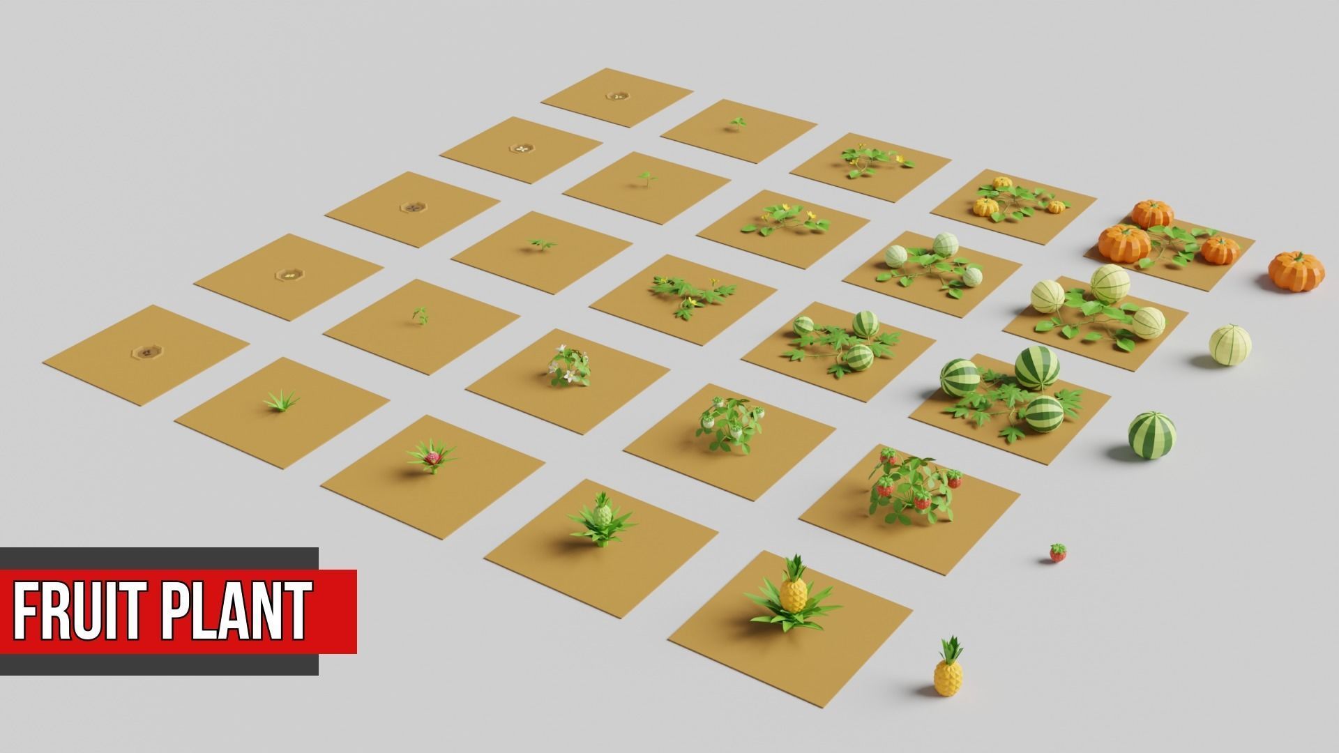 Fruit Farm Pack Low-poly 3D model_1