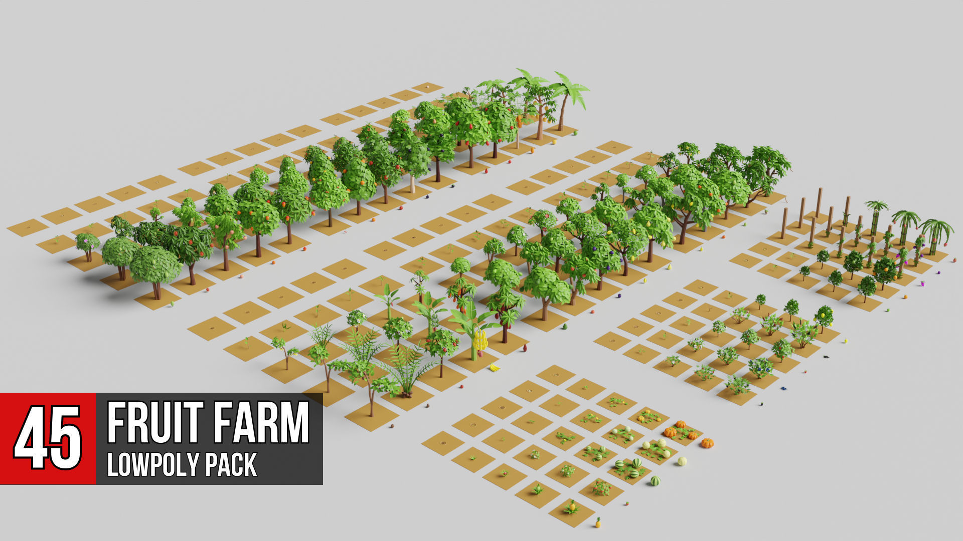Fruit Farm Pack Low-poly 3D model_0