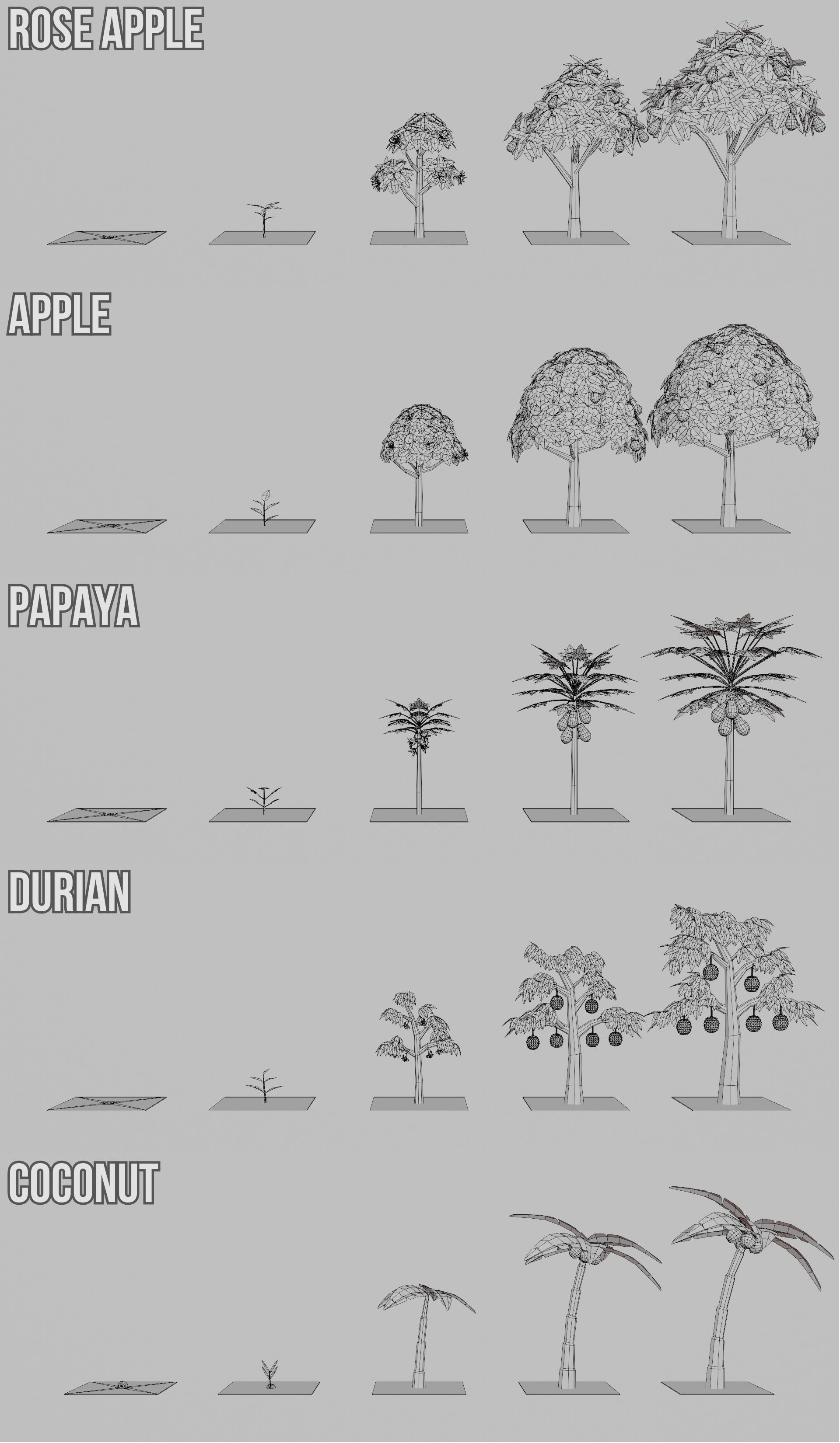 Fruit Farm Pack Low-poly 3D model_34