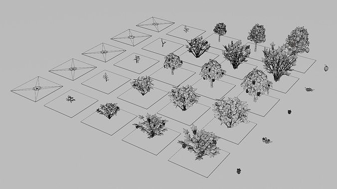 Fruit Farm Pack Low-poly 3D model 5