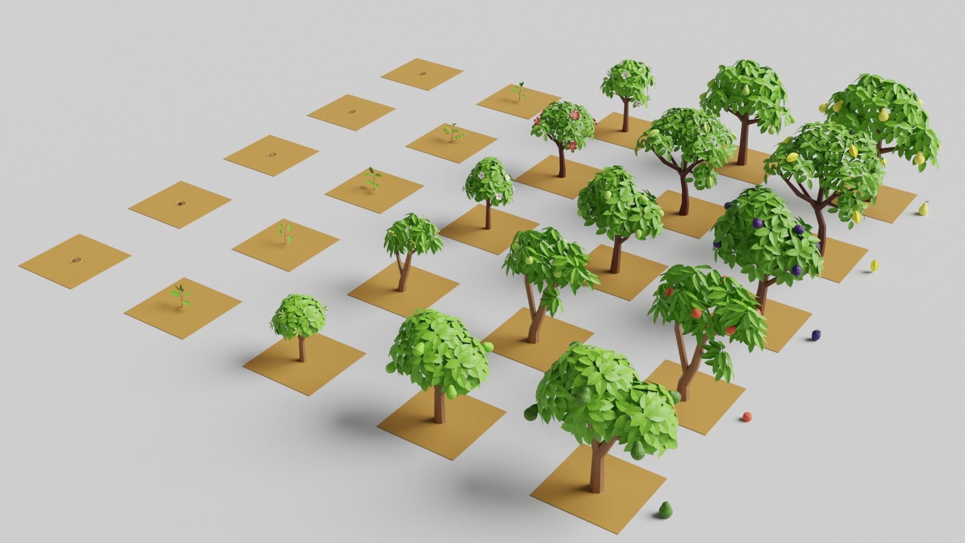 Fruit Farm Pack Low-poly 3D model_15