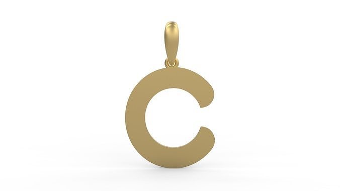 Initial Letters Pendant BATTLE ROYALE C 3D print model