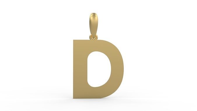 Initial Letters Pendant BATTLE ROYALE D 3D print model