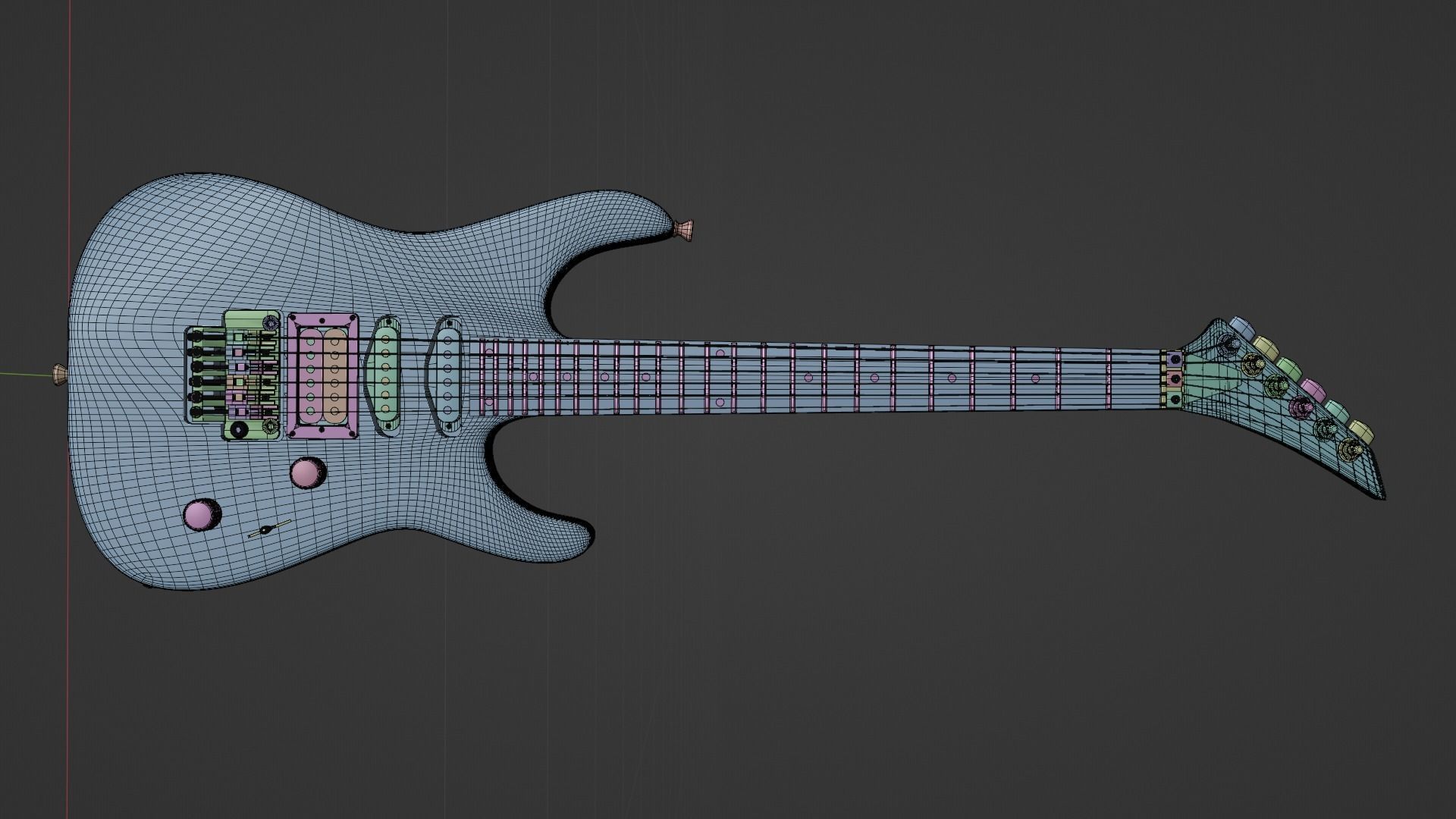 Super Strat Electric Guitar 3D model_5